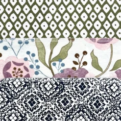 All-Purpose Towels: Mixed Prints 3 Count Pack -Homeware Sale Store APT Olive Mosaic Blossoms prints