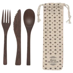 Bamboo Cutlery Set: Dark -Homeware Sale Store BambooCutlery dark