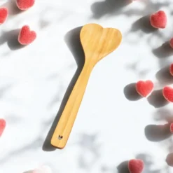 Heart-Shaped Bamboo Kitchen Spoon