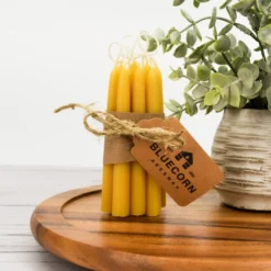 Beeswax Mini Tapered Candles: Set Of 10