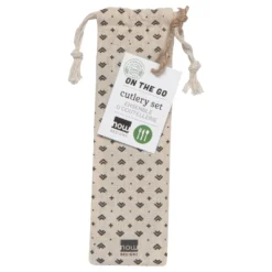 Bamboo Cutlery Set: Dark -Homeware Sale Store Cutlery Carry Bag