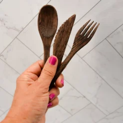 Bamboo Cutlery Set: Dark -Homeware Sale Store FG DB CS EBONY 3 scaled