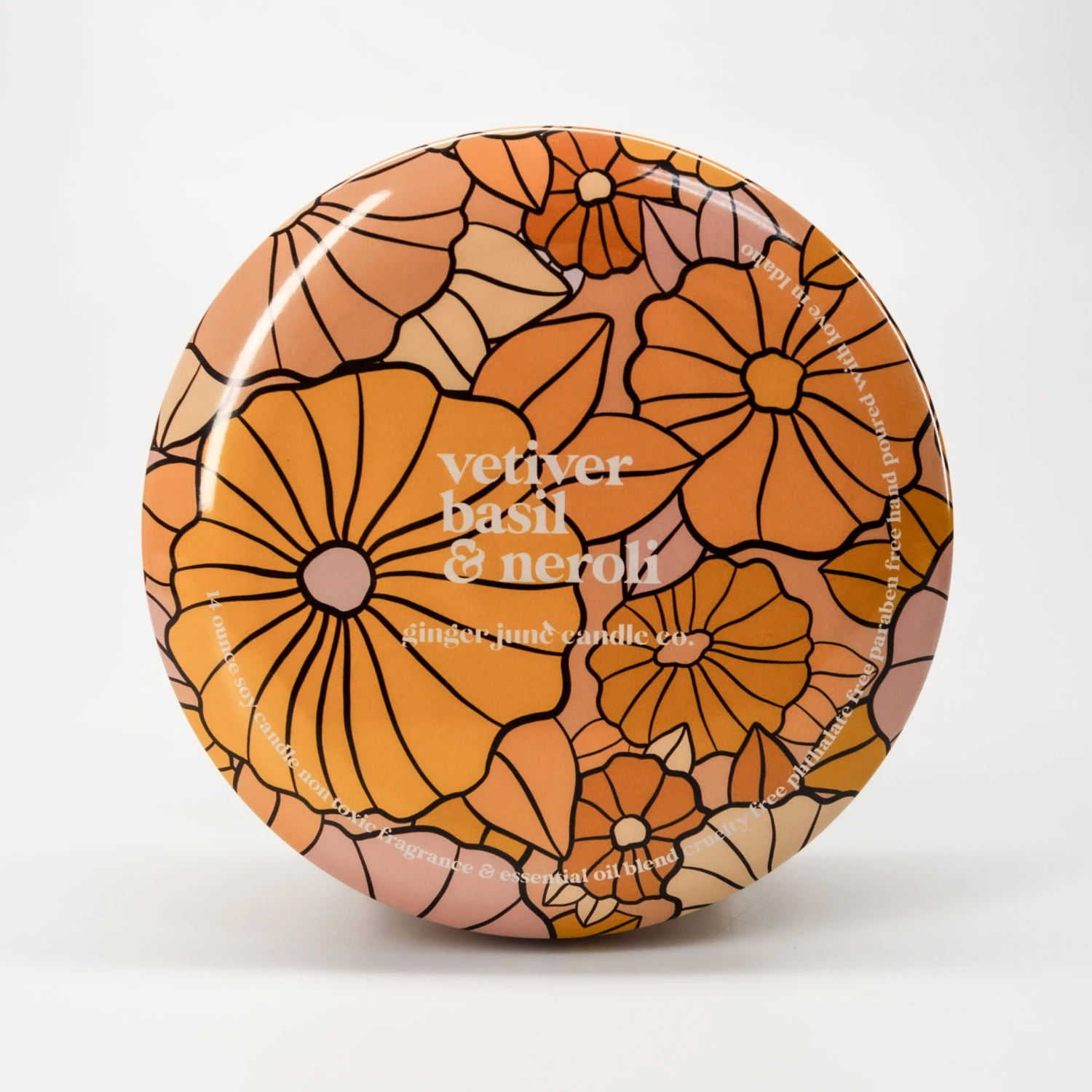 Soy Wax Candle In Floral Tin: 14oz 6 Soy Wax Candle In Floral Tin: 14oz - Image 6