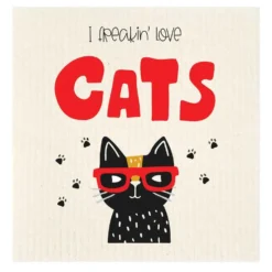 Swedish Dish Cloth: Love Edition Prints 11 Swedish Dish Cloth: Love Edition Prints -Homeware Sale Store I freakin love cats
