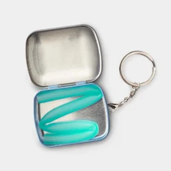 Silicone Straw & Travel Tin Keychain -Homeware Sale Store KeychainStraw1