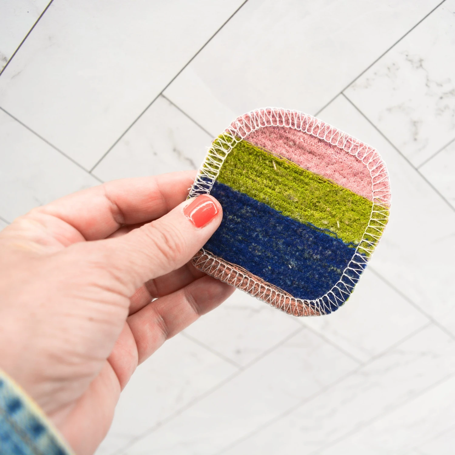 Scrap Felt Polish Pads: Set Of 4 - Earthy Rainbow 2 Scrap Felt Polish Pads: Set Of 4 - Earthy Rainbow - Image 2