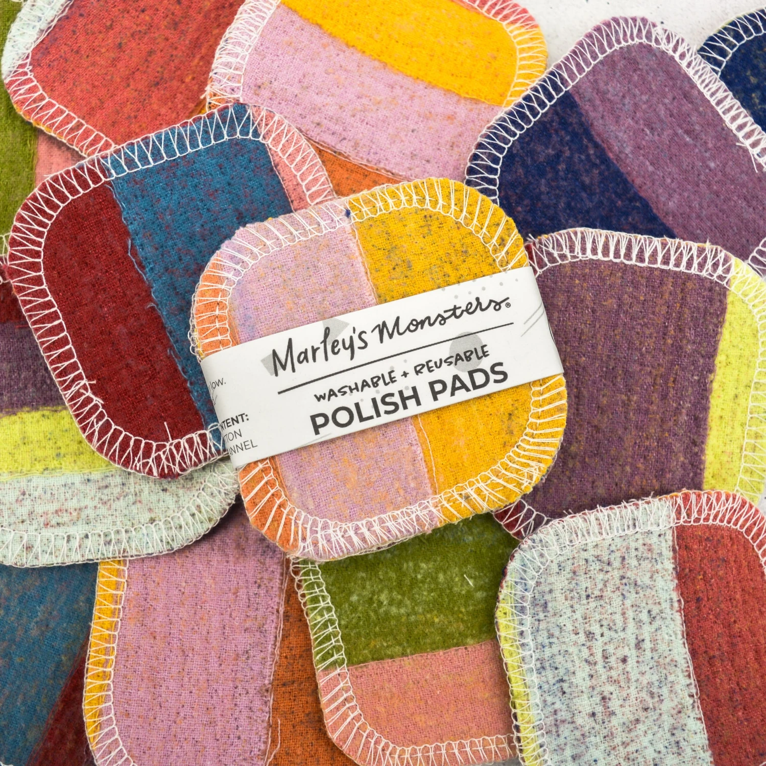 Scrap Felt Polish Pads: Set Of 4 - Earthy Rainbow 1 Scrap Felt Polish Pads: Set Of 4 - Earthy Rainbow