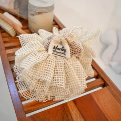 Soap Saver Shower Pouf: Organic Cotton -Homeware Sale Store SSB OGN POUF LG 3 scaled