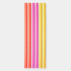 Silicone Straws -Homeware Sale Store Silicone Straws Pink Yellow Orange