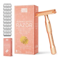 Unisex Safety Razor: Plastic Free -Homeware Sale Store UnisexSafetyRazor PlasticFree RoseGold