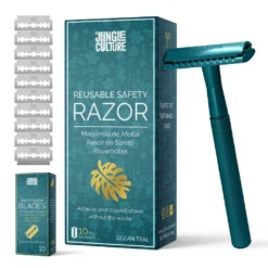 Unisex Safety Razor: Plastic Free -Homeware Sale Store UnisexSafetyRazor PlasticFree Teal