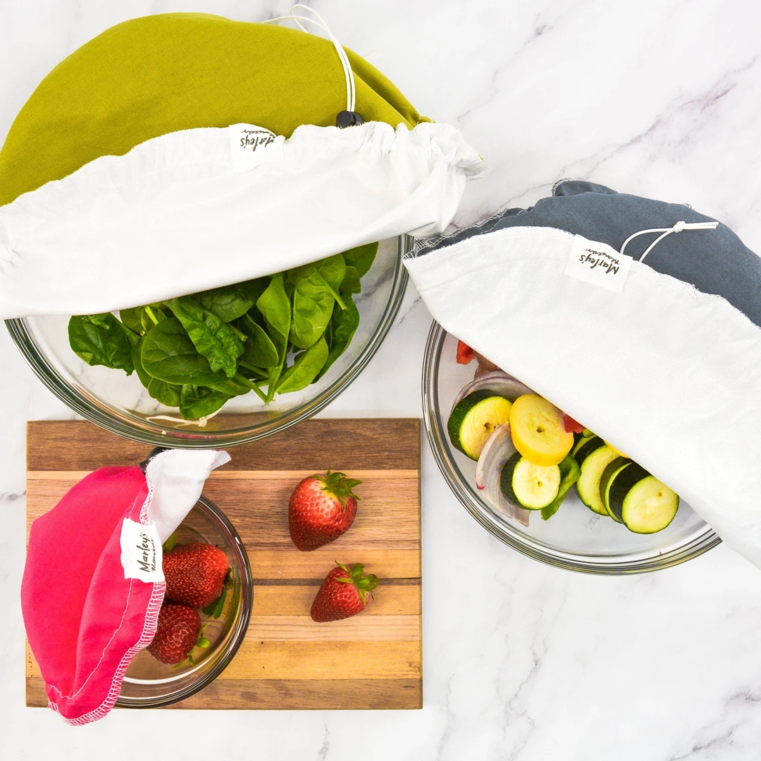 Linen Bowl Cover Bundle: Mixed Colors 2 Linen Bowl Cover Bundle: Mixed Colors - Image 2