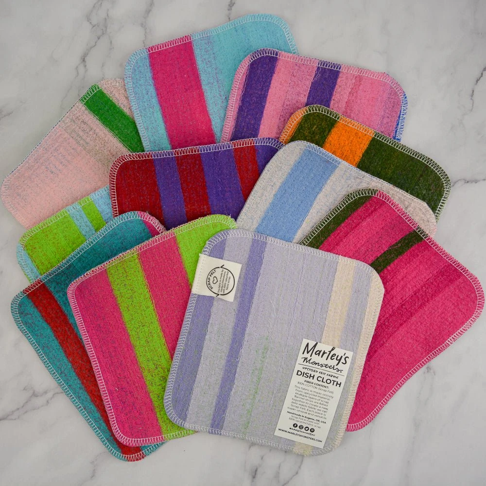 Scrap Felt Dish Cloth: Color Blocking 1 Scrap Felt Dish Cloth: Color Blocking